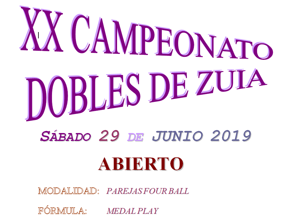 29-junio: XX Campeonato de dobles de Zuia. Abierto